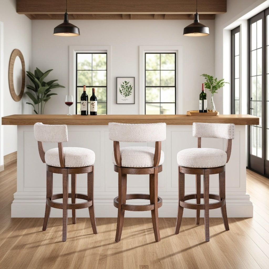 19"W x 21"D x 38.75"H / Beige/Brown Oak