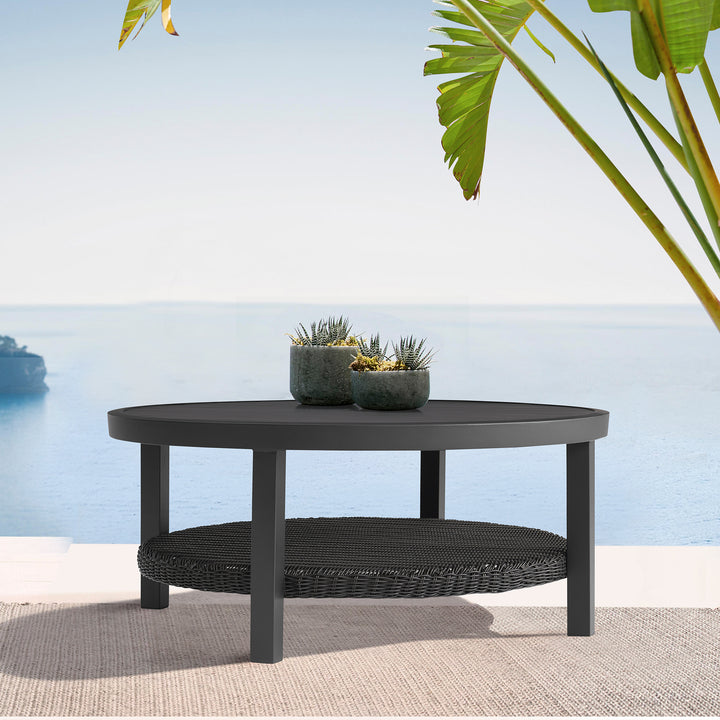 American Home Furniture Armen Living Cayman Round Outdoor Coffee Table