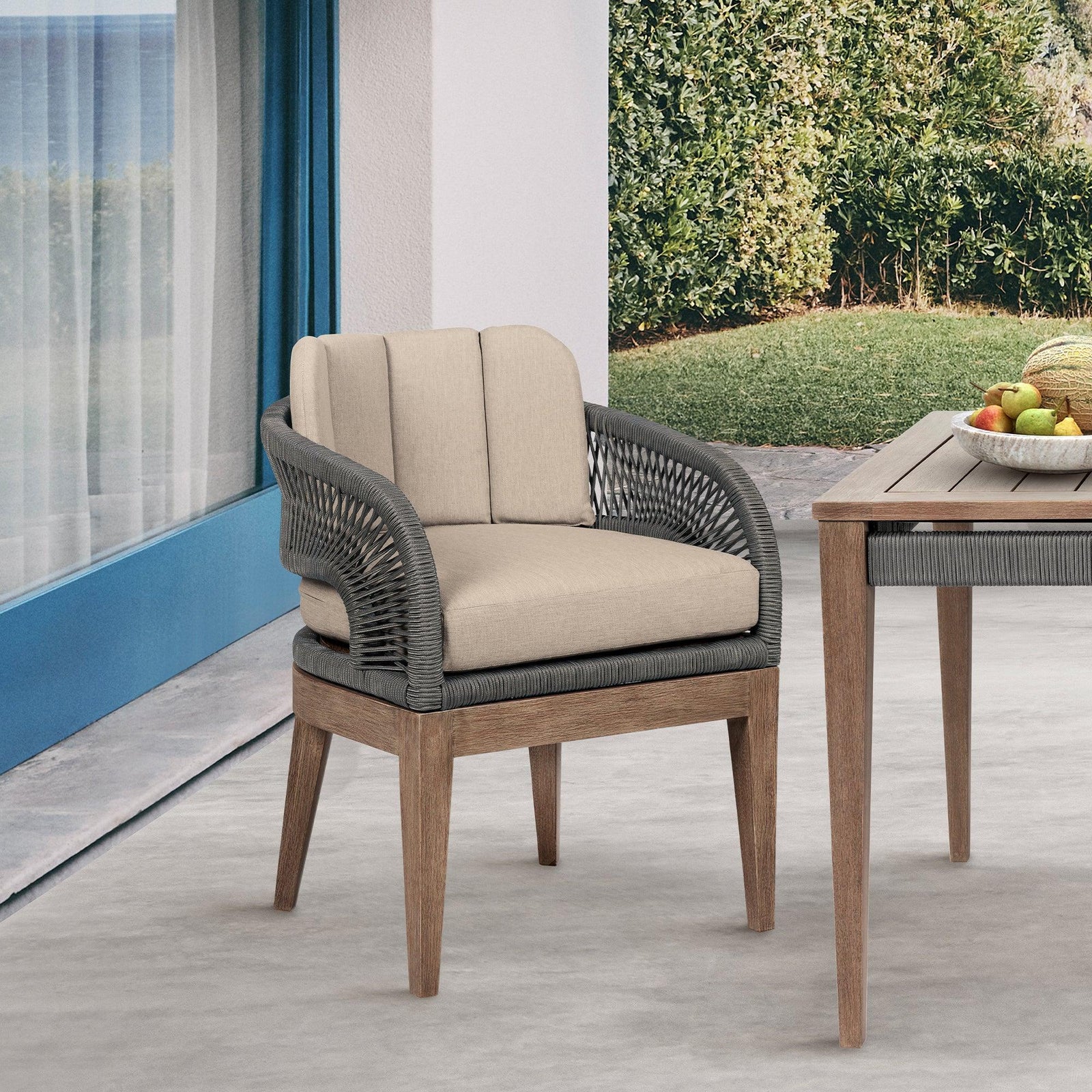 American Home Furniture Armen Living Orbit Outdoor Dining Chair Set of 2