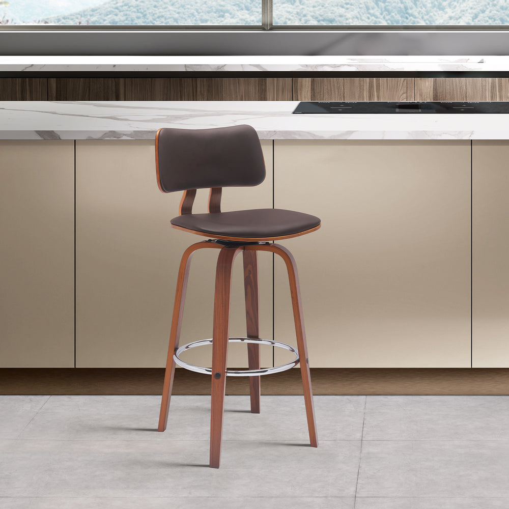 18"W x 18.5"D x 40.5"H / Brown/Walnut