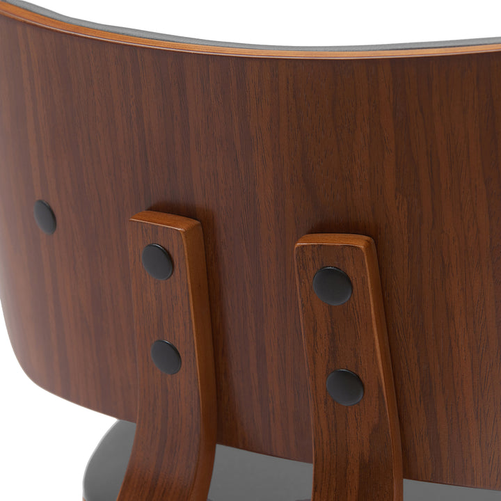 18"W x 18.5"D x 36.5"H / Gray/Walnut