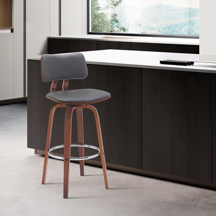 18"W x 18.5"D x 36.5"H / Gray/Walnut