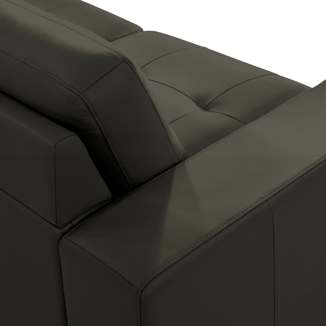 66.5"W x 35"D x 33"H / Cola/Chrome Silver