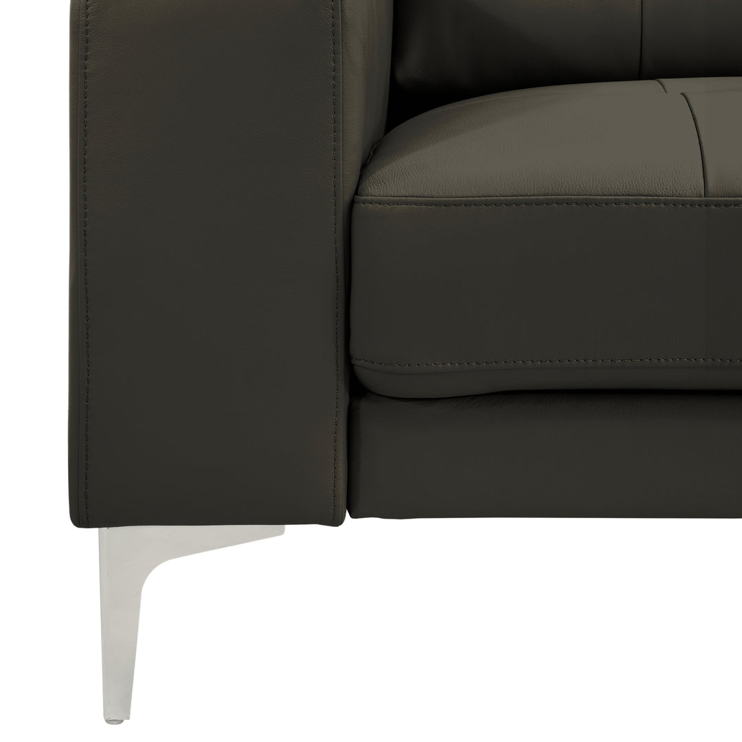 66.5"W x 35"D x 33"H / Cola/Chrome Silver