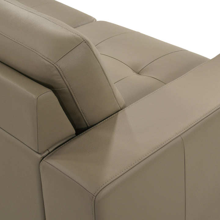 66.5"W x 35"D x 33"H / Khaki/Chrome Silver