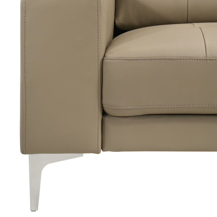 66.5"W x 35"D x 33"H / Khaki/Chrome Silver