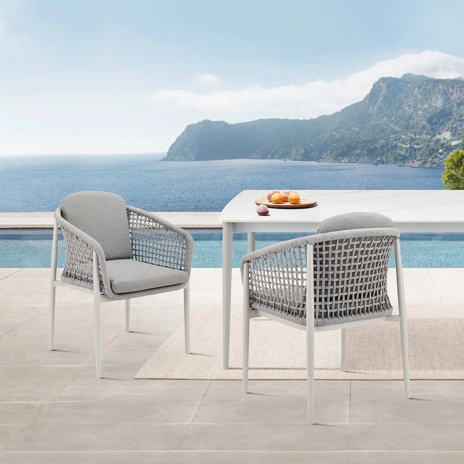 American Home Furniture Armen Living Rhodes Outdoor Dining Chair Set of 2