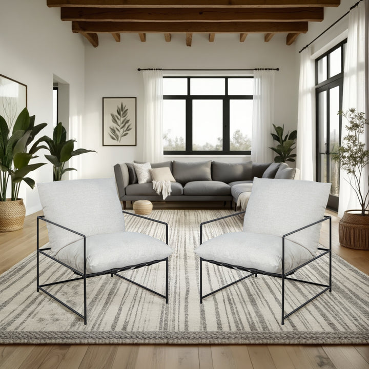 28.3"W x 29.6"D x 33.5"H / Off-White/Black