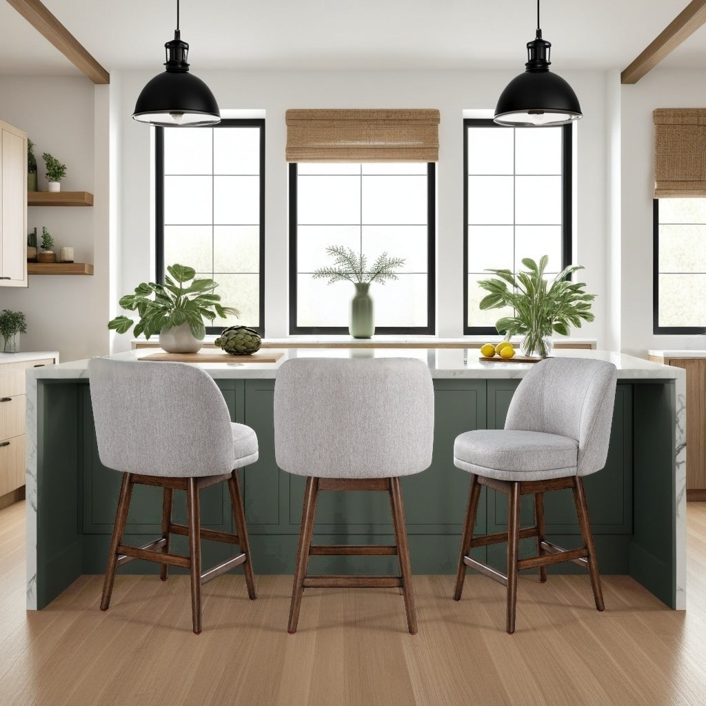 21"W x 22.75"D x 36.75"H / Brown Oak & Taupe/Brown Oak