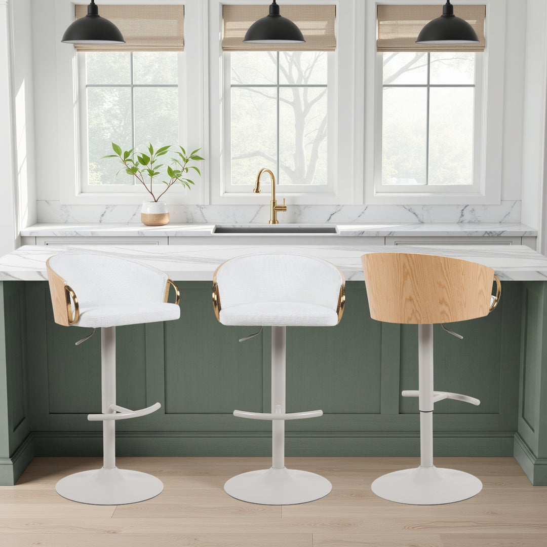 21"W x 19"D x 32-40"H / White/Oak