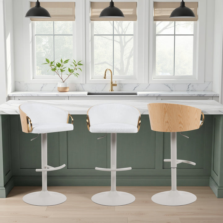 21"W x 19"D x 32-40"H / White/Oak