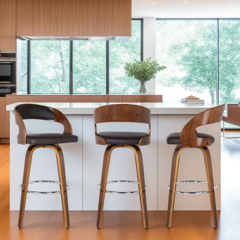 18"W x 18"D x 37"H / Brown/Walnut