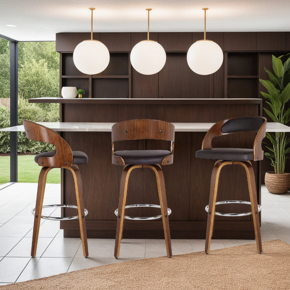 18"W x 18"D x 41"H / Brown/Walnut