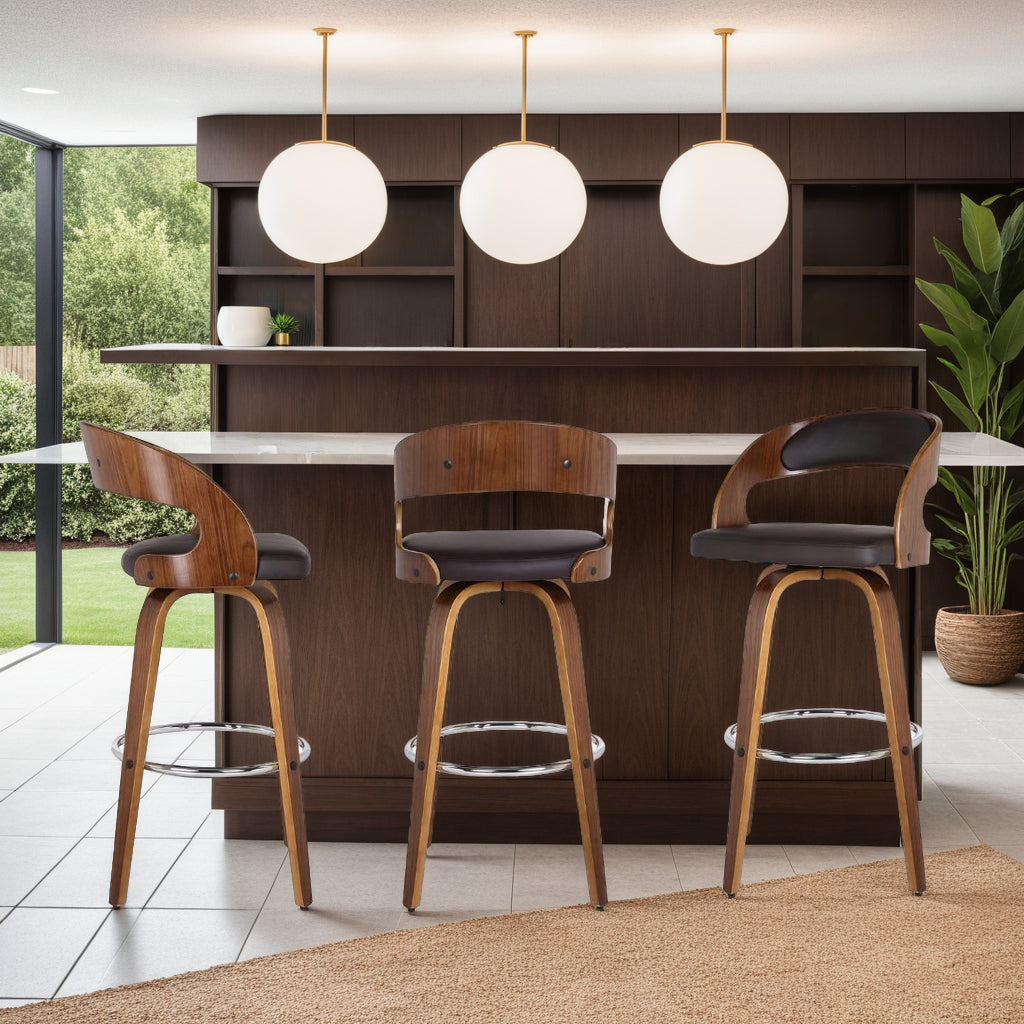 18"W x 18"D x 41"H / Brown/Walnut