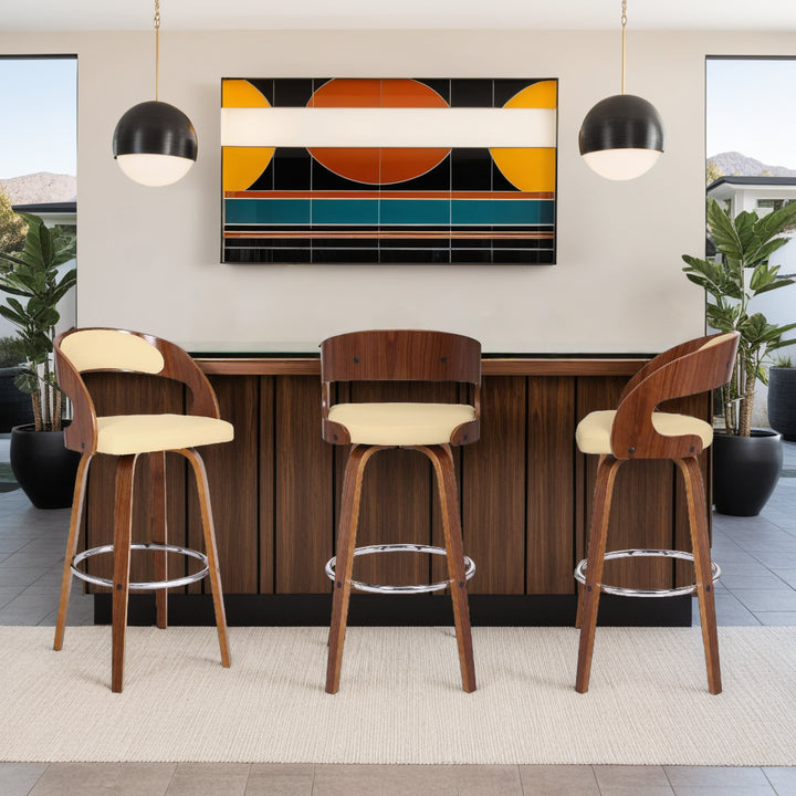 18"W x 18"D x 41"H / Cream/Chrome