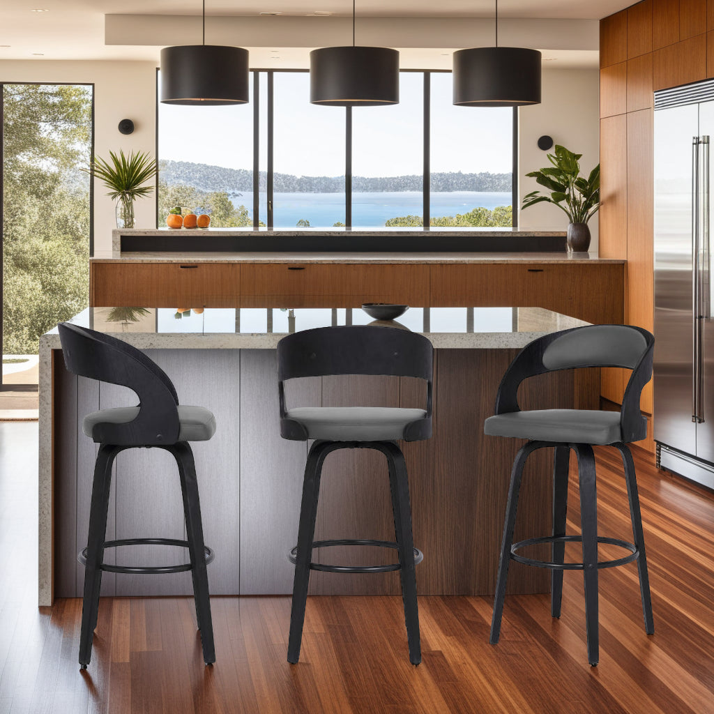 18"W x 18"D x 41"H / Gray/Black