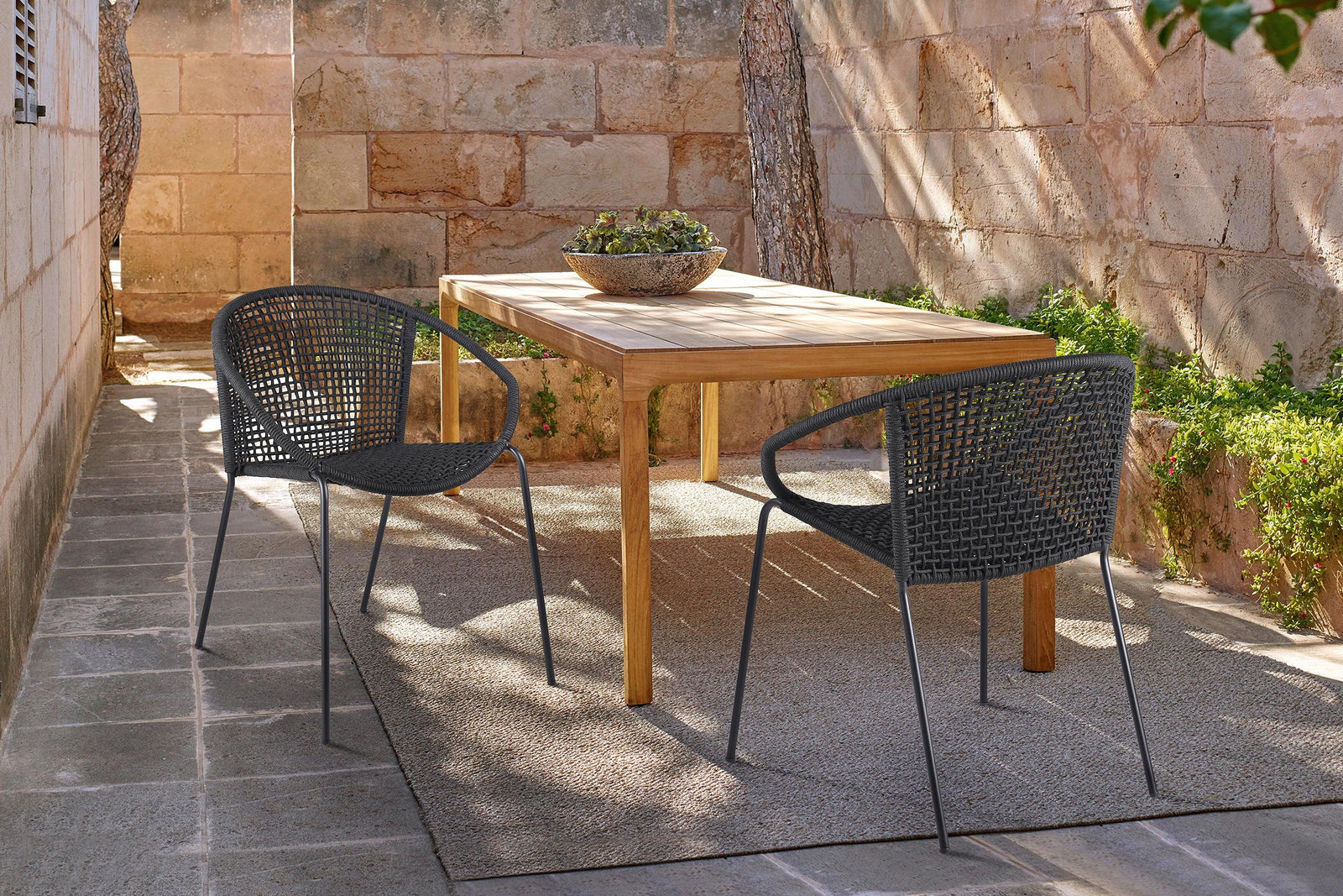 American Home Furniture Armen Living Snack Outdoor Dining Chair Set of 2