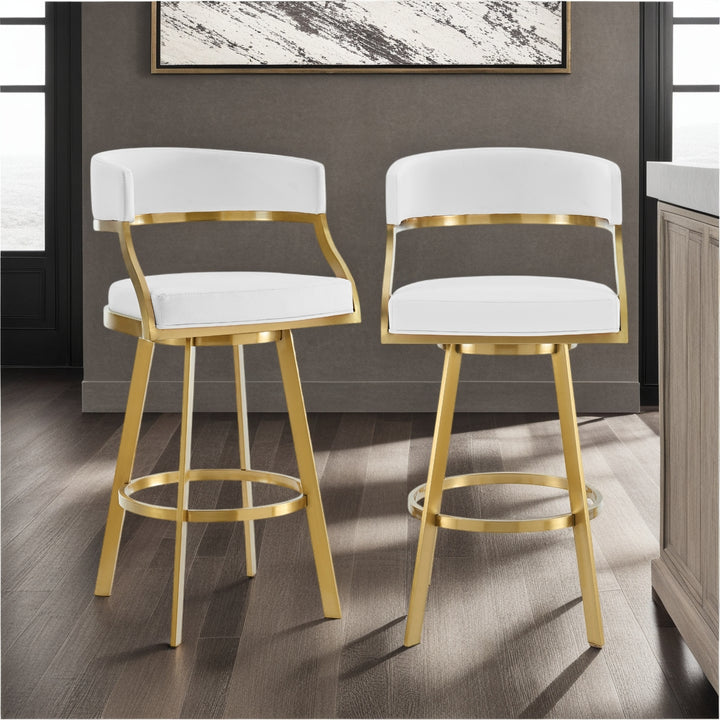 21"W x 20.5"D x 42"H / White/Gold