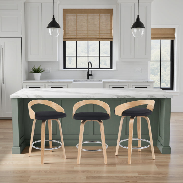 19"W x 19"D x 31"H / Black/Oak