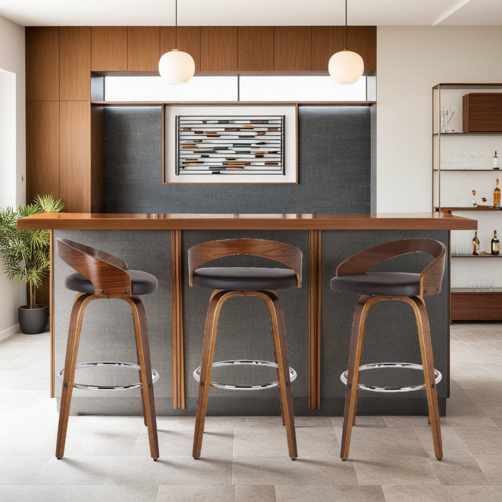 19"W x 19"D x 35"H / Brown/Walnut