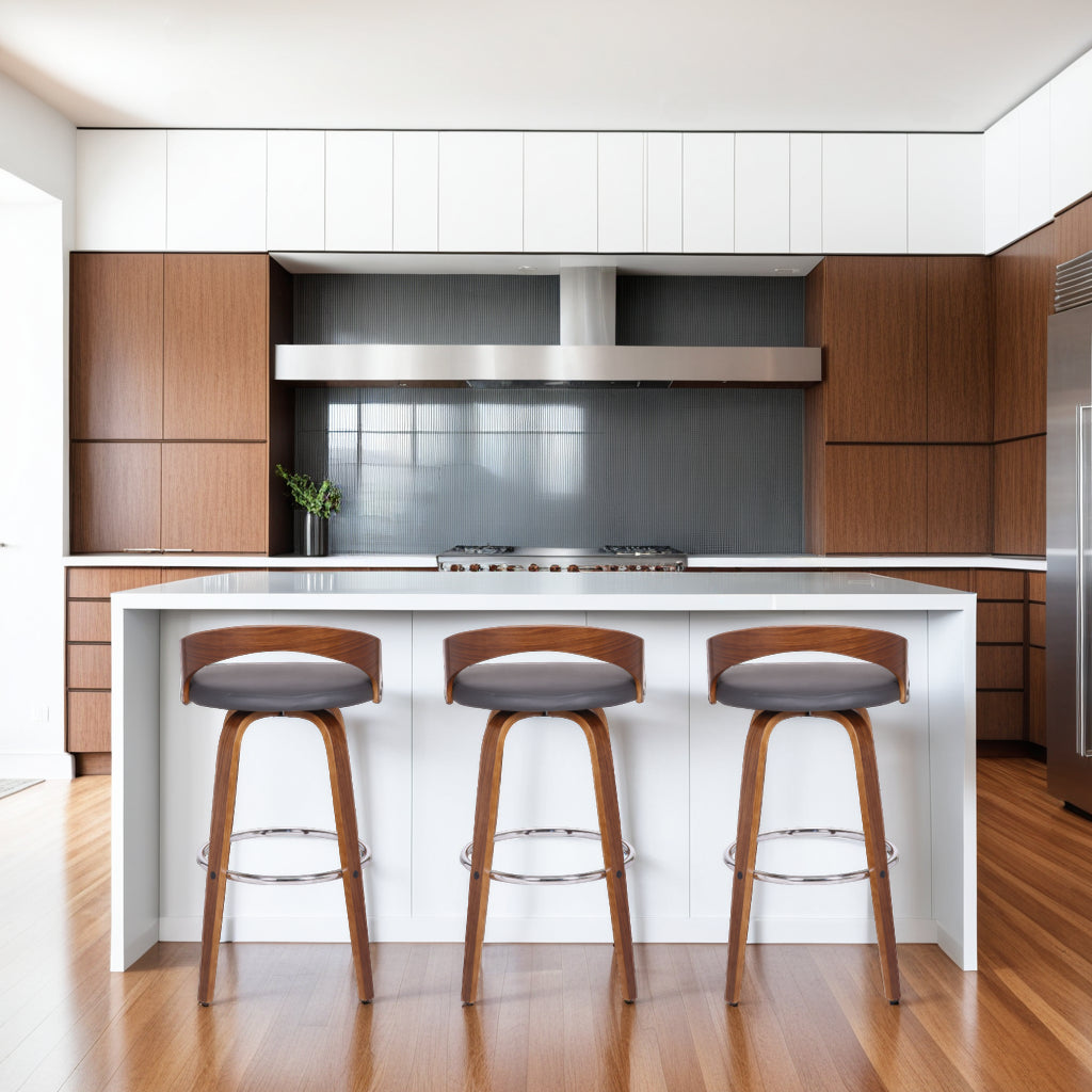 19"W x 19"D x 31"H / Gray/Chrome