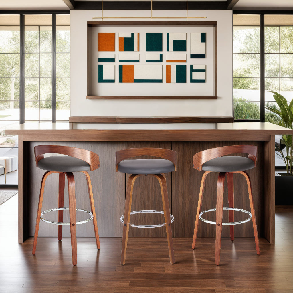 19"W x 19"D x 35"H / Gray/Chrome