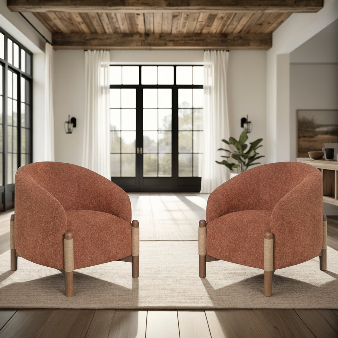 30"W x 29.5"D x 30.8"H / Brown/Light Brown