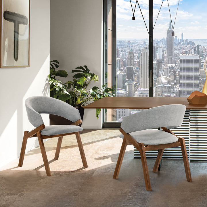 22"W x 24"D x 32"H / Gray/Walnut