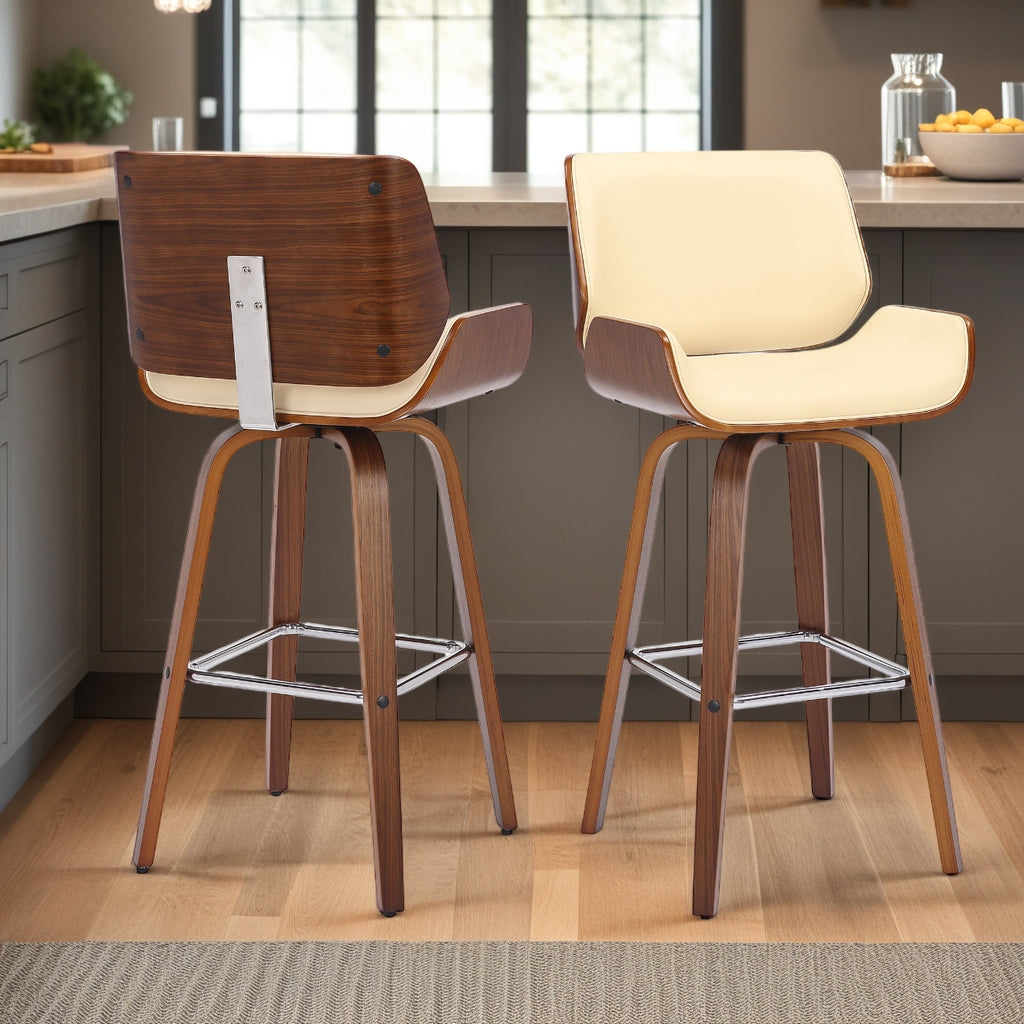 20"W x 20"D x 38"H / Cream/Walnut