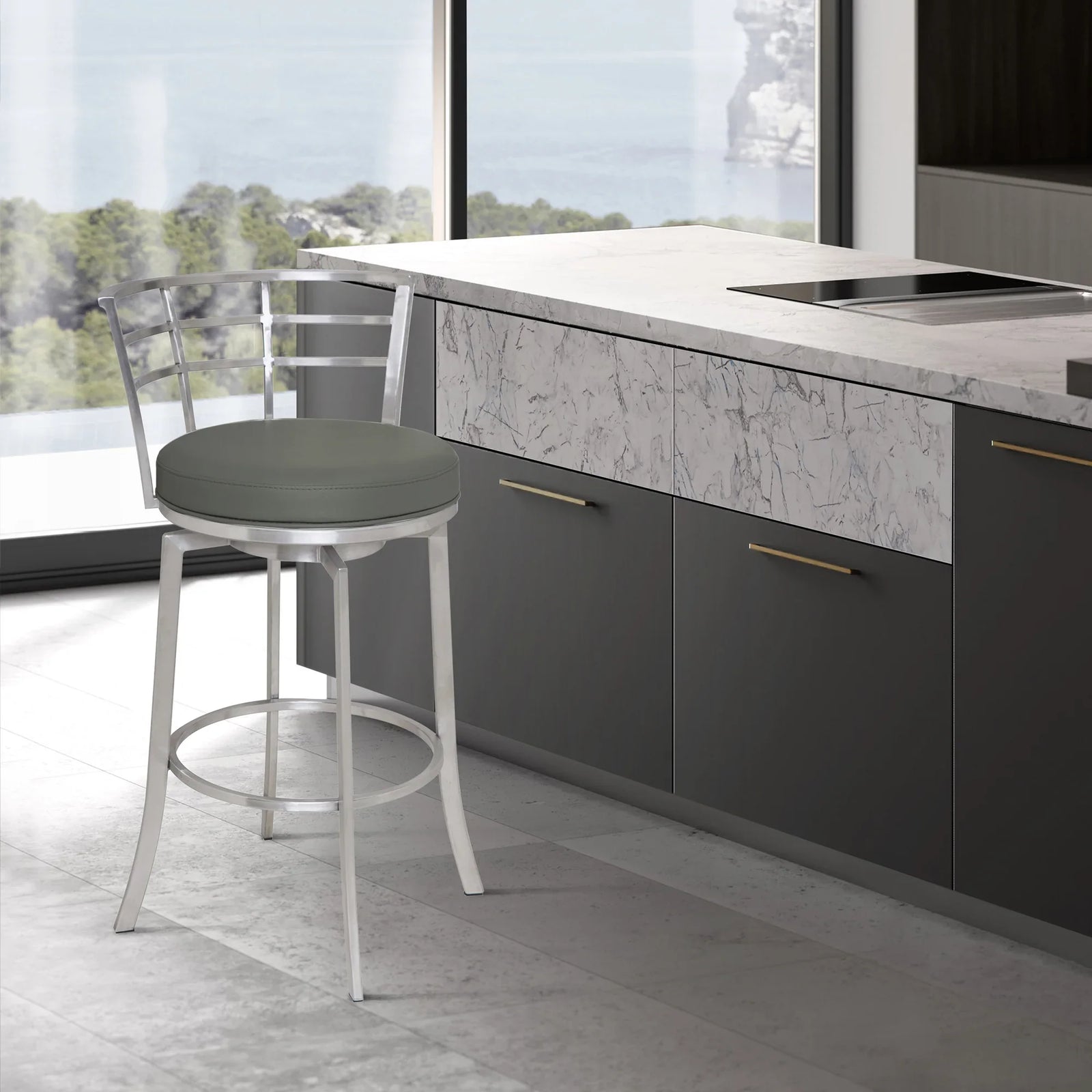 Gray-Brushed Stainless Steel