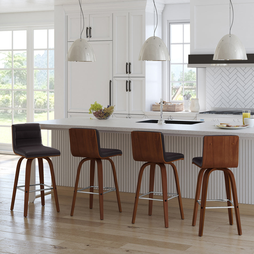 17"W x 20"D x 35"H / Brown/Walnut