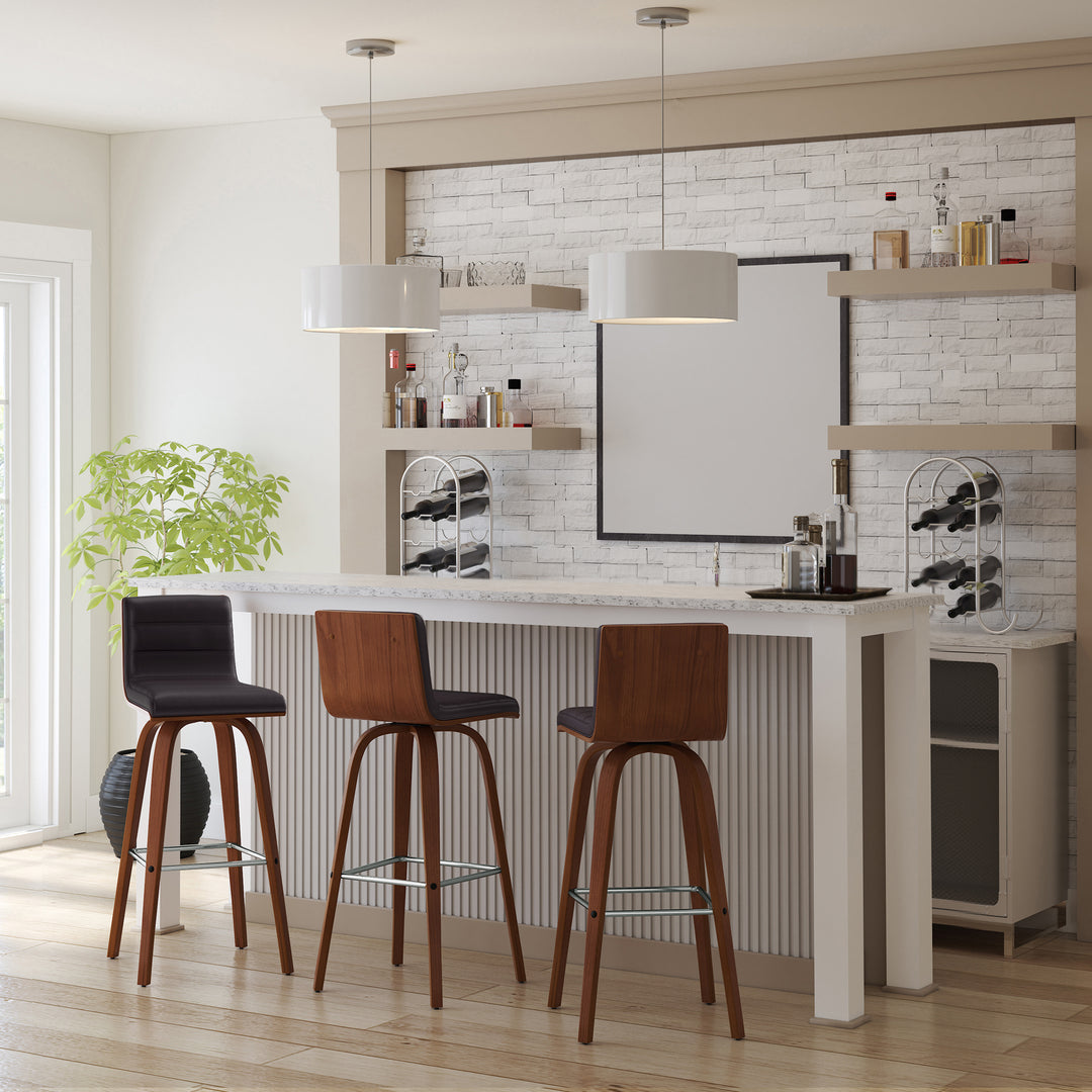 17"W x 20"D x 39"H / Brown/Walnut