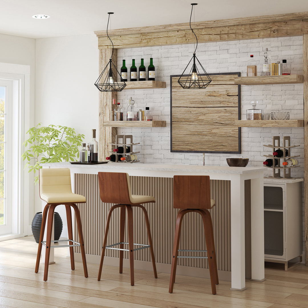 17"W x 20"D x 39"H / Cream/Chrome