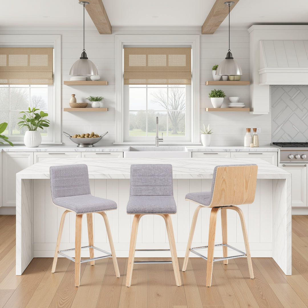 17"W x 19.75"D x 35.5"H / Gray/Oak