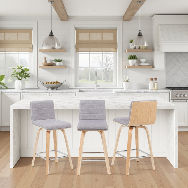 17"W x 19.75"D x 35.5"H / Gray/Oak