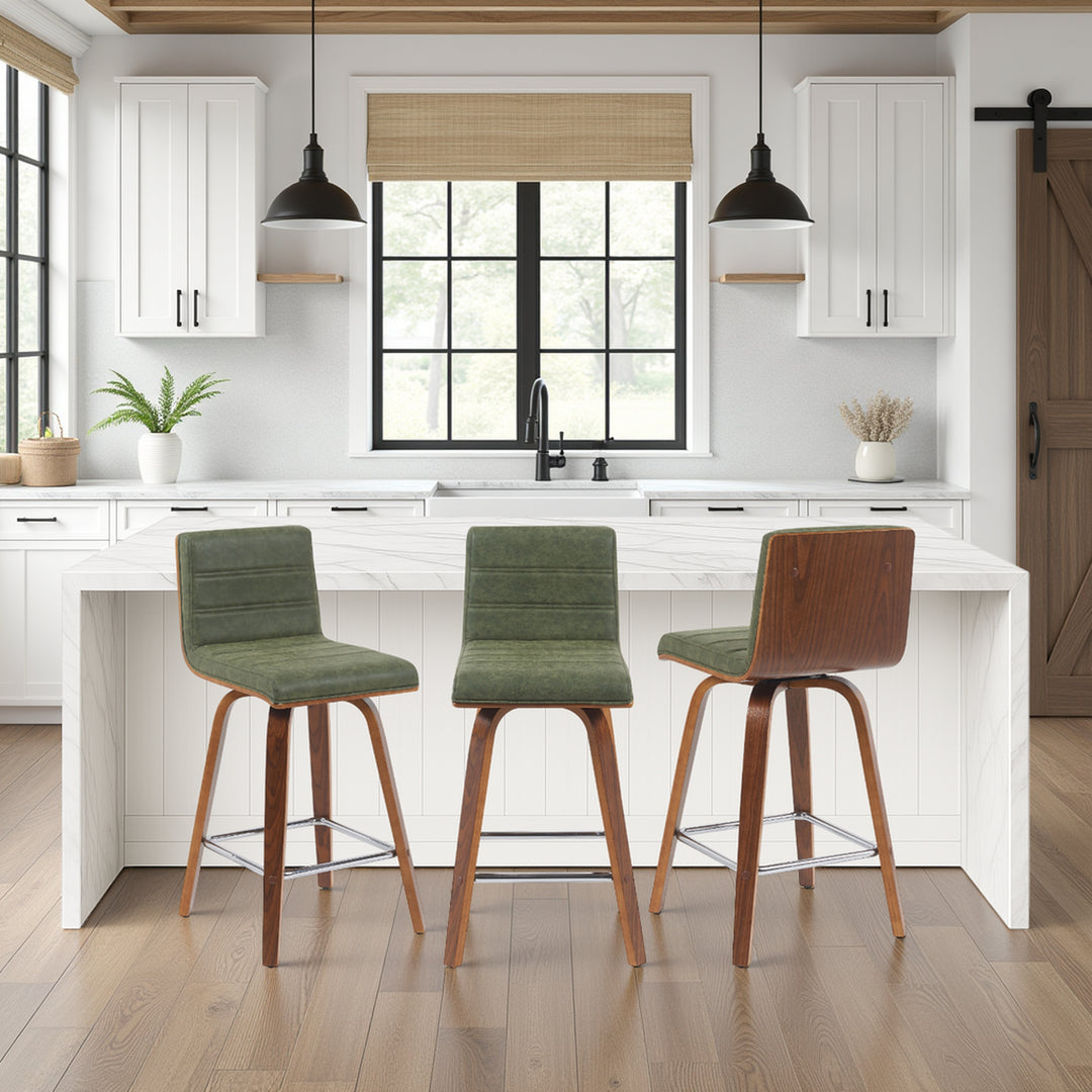 17"W x 19.75"D x 35.5"H / Vintage Green/Walnut