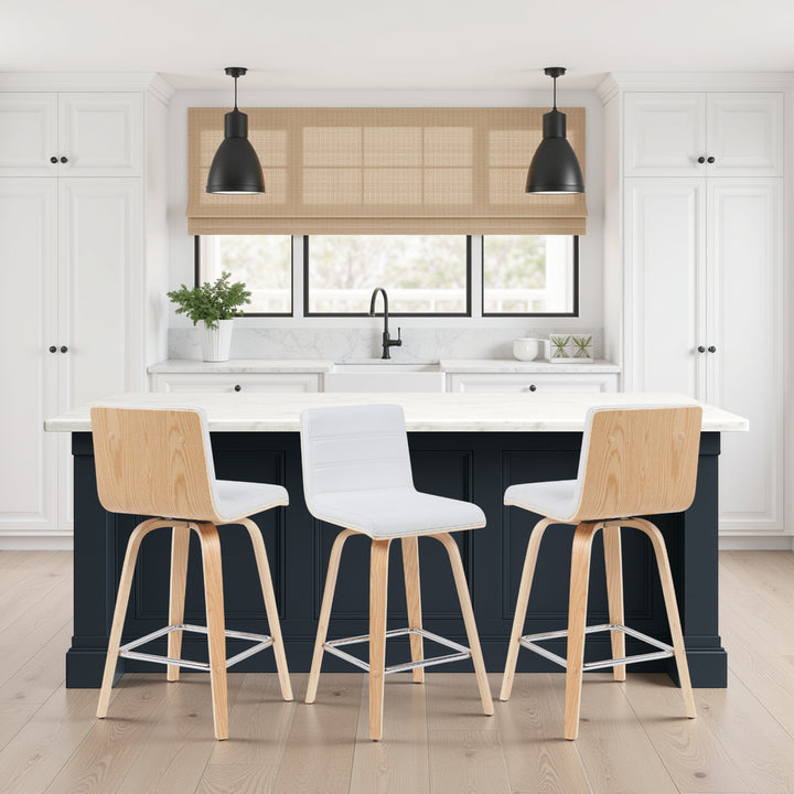 17"W x 19.75"D x 35.5"H / White/Oak