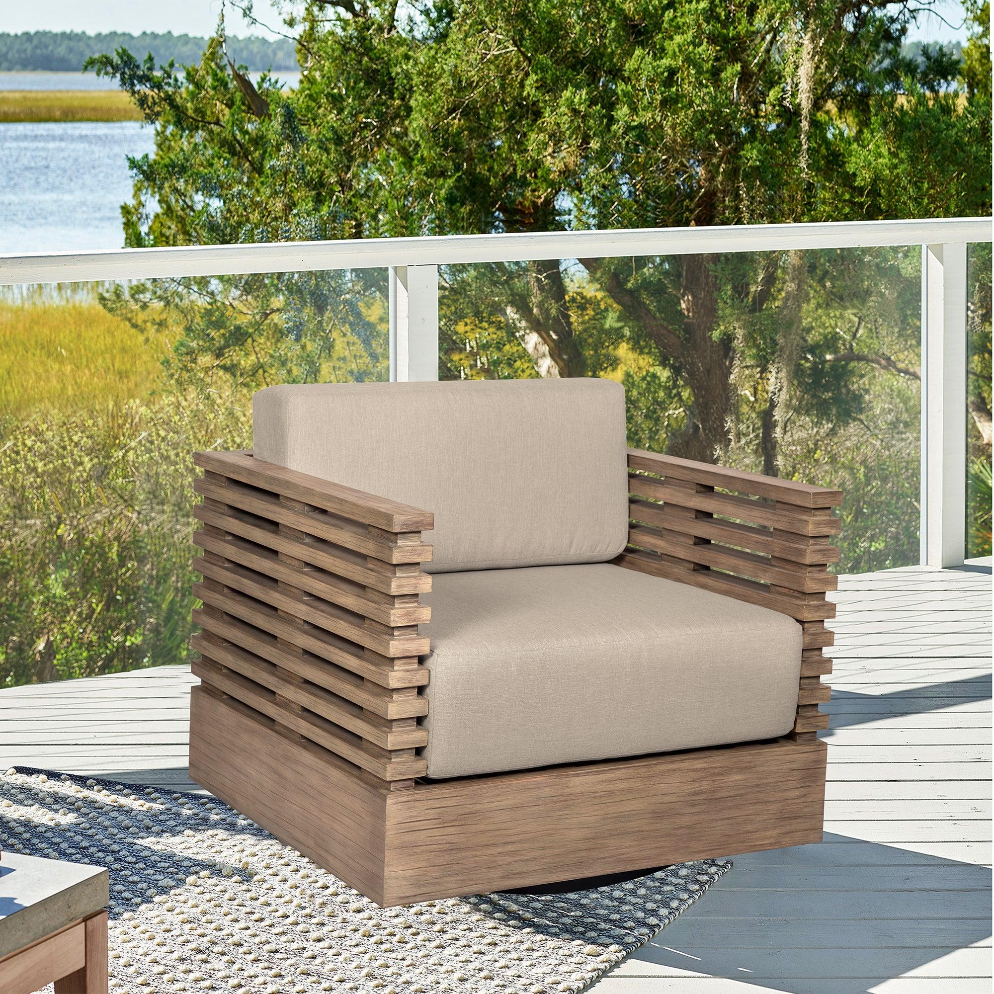 Armen Living Vivid Swivel Outdoor Chair - Thumbnail 4