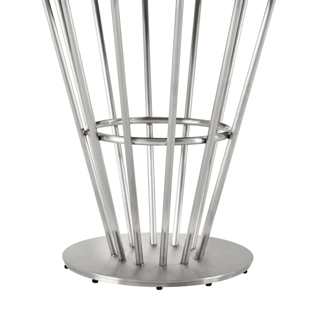 48"W x 48"D x 30.5"H / Walnut/Stainless Steel