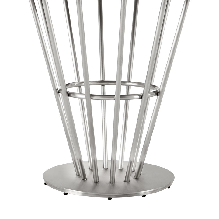 48"W x 48"D x 30.5"H / Walnut/Stainless Steel