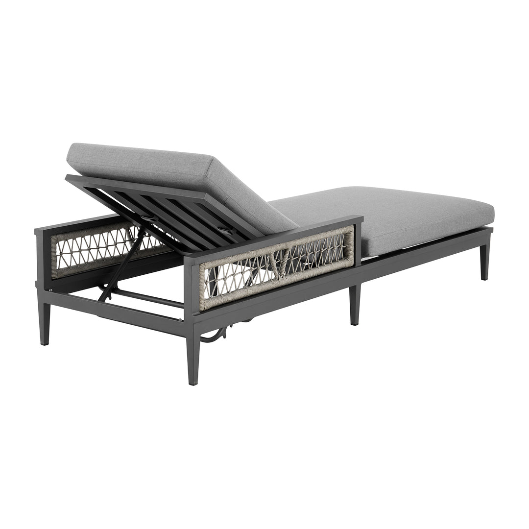American Home Furniture Armen Living Zella Outdoor Chaise Lounge