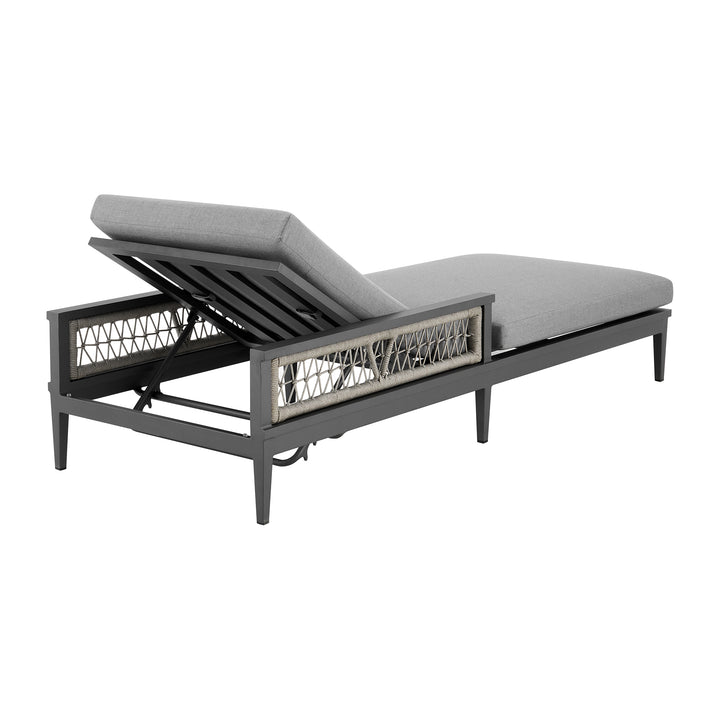 American Home Furniture Armen Living Zella Outdoor Chaise Lounge