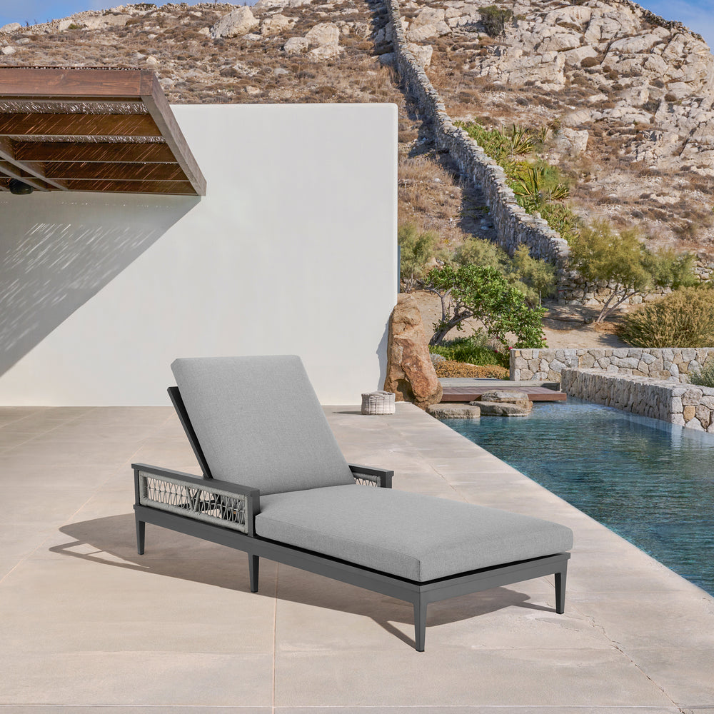 American Home Furniture Armen Living Zella Outdoor Chaise Lounge
