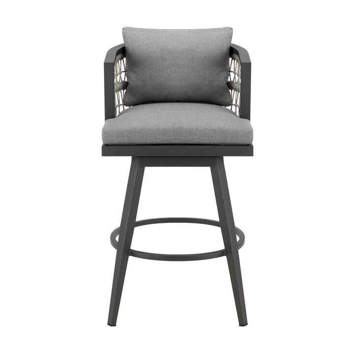 American Home Furniture Armen Living Zella Outdoor Swivel Counter Stool Set of 2