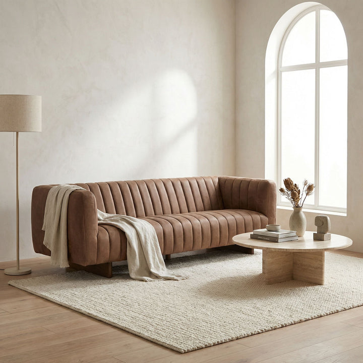 Noir Khann Sofa - Orris Brown Leather