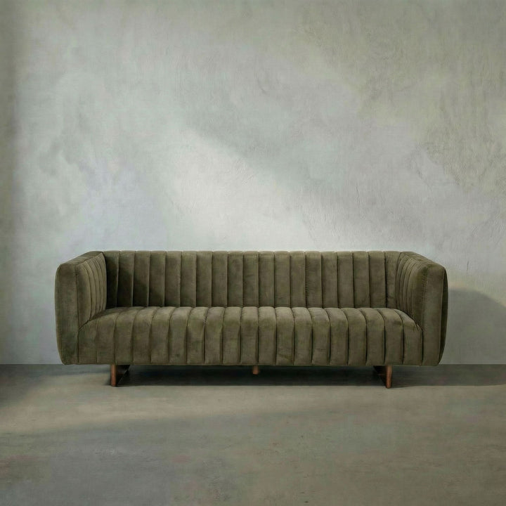 Noir - Khann Sofa, Green Performance Velvet - LEA-AS004VEL