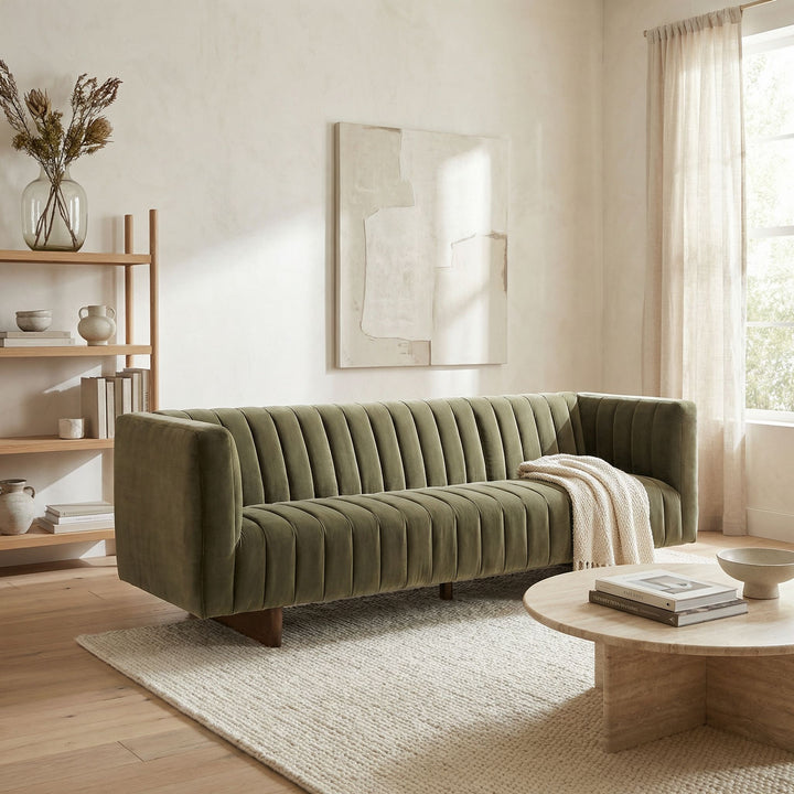 Noir - Khann Sofa, Green Performance Velvet - LEA-AS004VEL