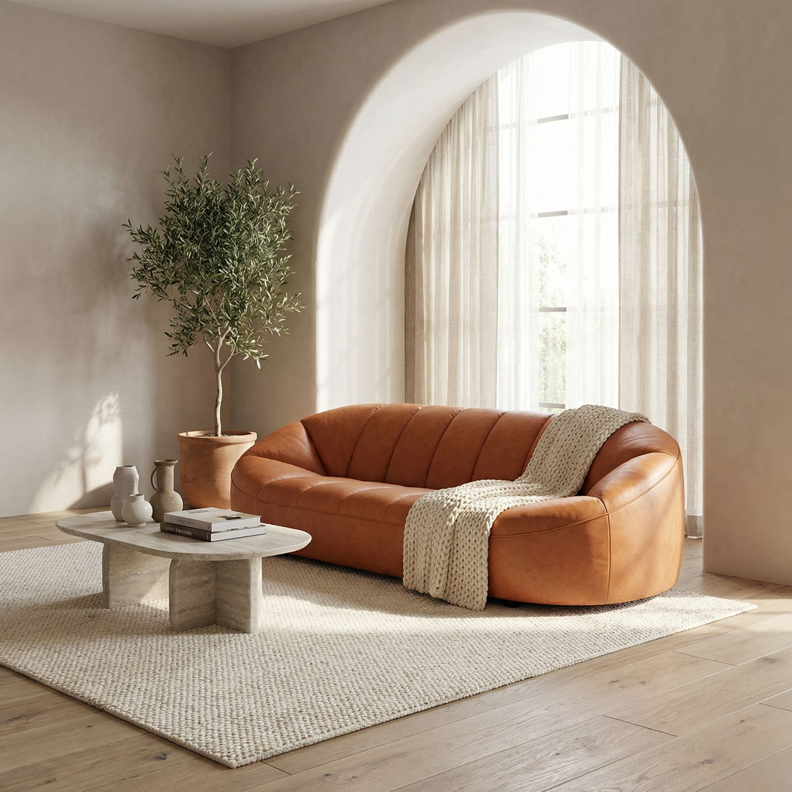 Noir - Amadeus Sofa, Roman Red Leather - LEA-AS005RR