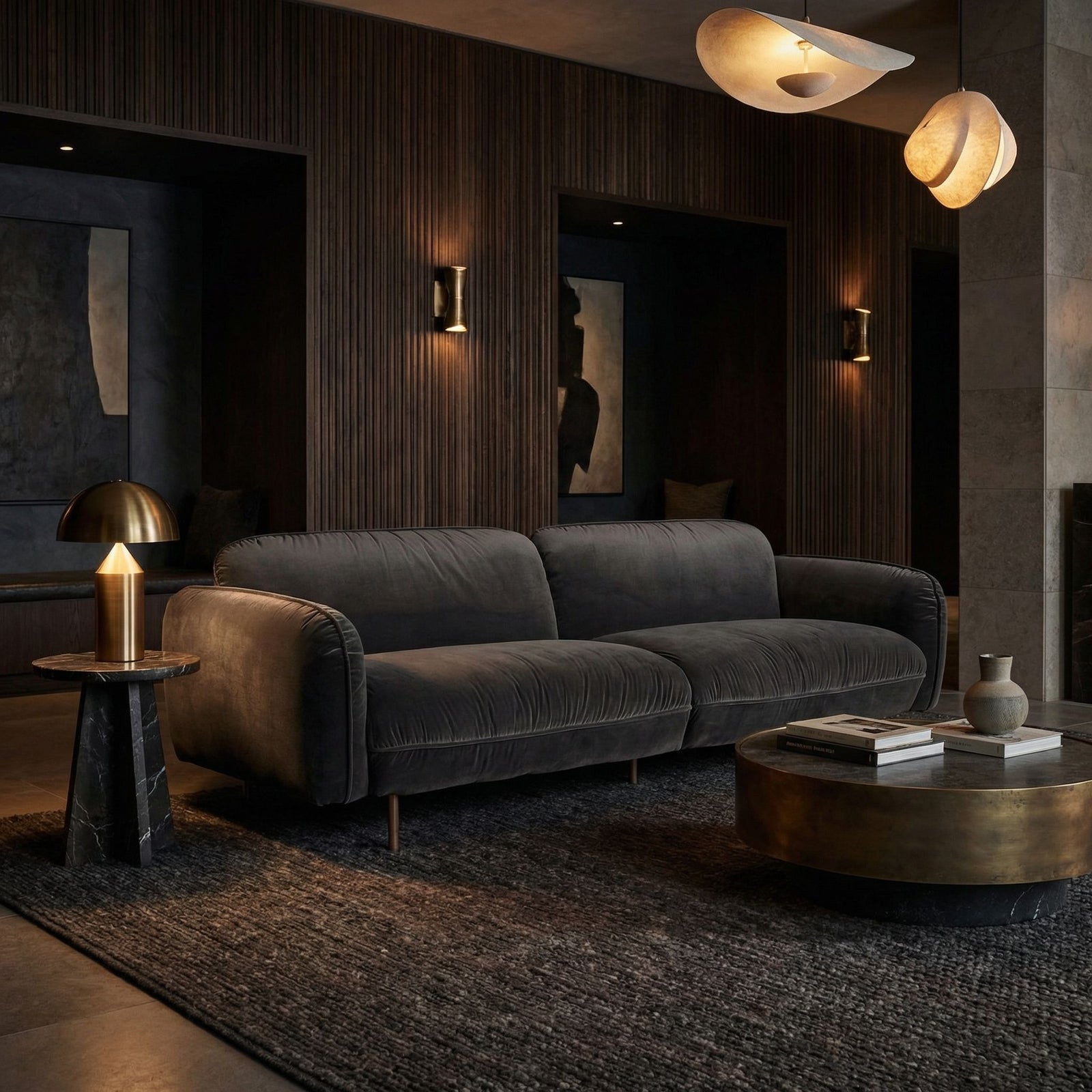 Noir - Franklin Sofa, Grey Velvet - LEA-AS006GRV