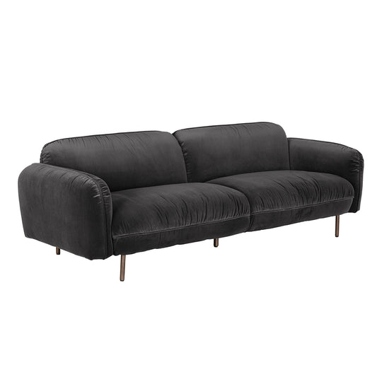 Noir - Franklin Sofa, Grey Velvet - LEA-AS006GRV